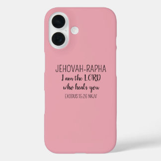 Coques iPhone 16 Seigneur Qui Guérit Rose Simple Chrétien