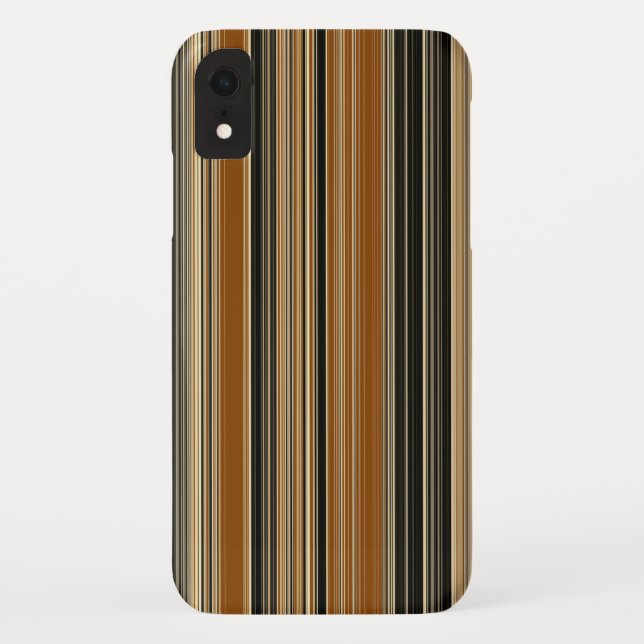 Coques Case-Mate iPhone Selle Brown et Motif à rayures noires (Dos)