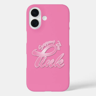 Coques iPhone 16 Sensibilisation au cancer du sein Appuyer le rose