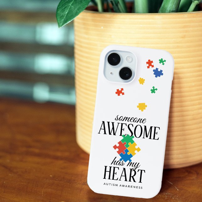 Coques Case-Mate iPhone Sensibilisation sur l'autisme Quelqu'Un D'Incroyab (Autism Awareness Someone Awesome Has My Heart Case-Mate iPhone Case)
