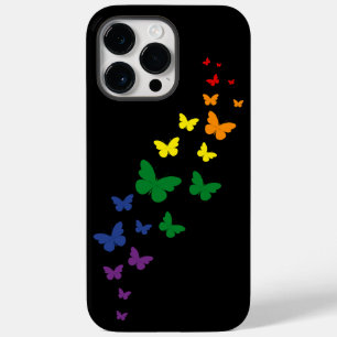 Coque Pour Pour iPhone 14 Pro Max Sentier arc-en-ciel papillon LGBTQ