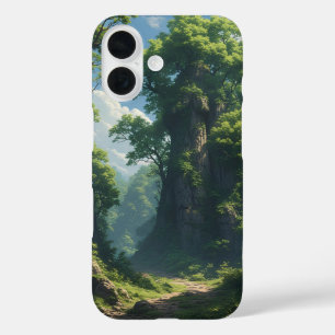 Coques iPhone 16 Sentier forestier aux taches de soleil