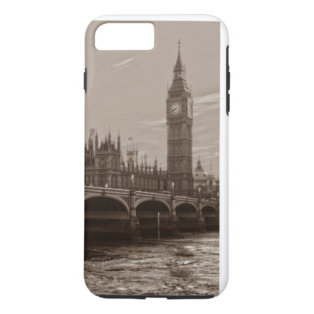 Coques Case-Mate iPhone Sepia Big Ben Tower Palace de Westminster (Dos)