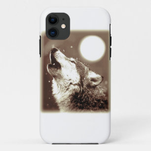 Coque iPhone 11 Sepia Wolf & Moon