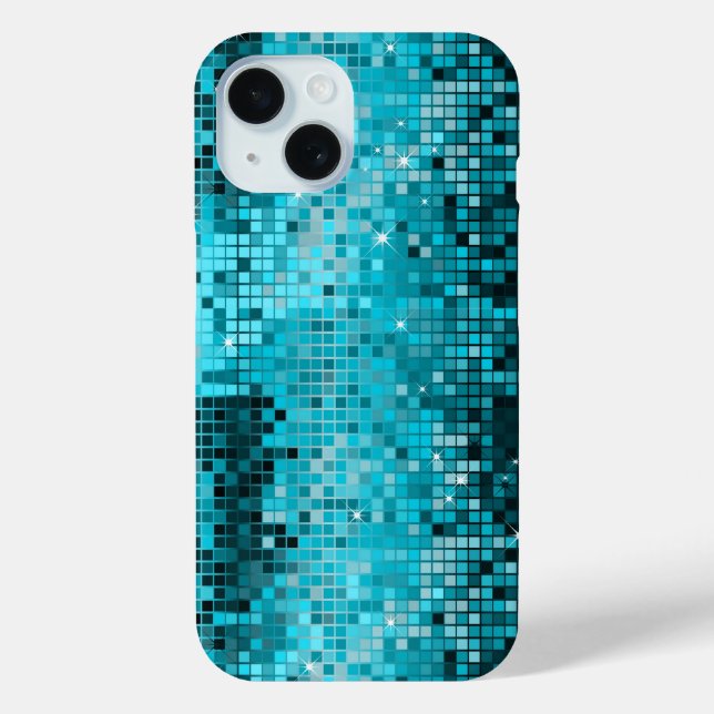 Coques Case-Mate iPhone Séquins Turquois Métallurgiques Regarder Les Miroi (Verso)