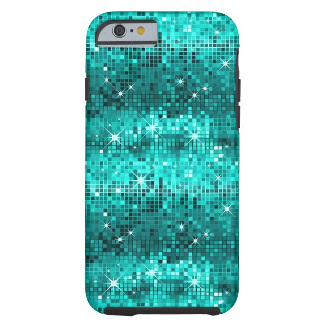 Coques Case-Mate iPhone Séquins verts Peacock métallique Look Disco Partie (Dos)