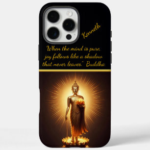 Coques iPhone 16 Pro Max Serene Golden Bouddha sagesse,