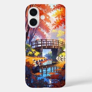 Coques iPhone 16 Sérénité du pont d'automne