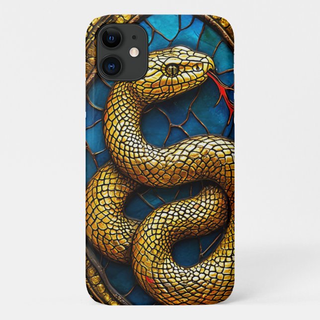 Coques Case-Mate iPhone Serpent doré (Dos)