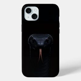 Coque iPhone 15 Mini Serpent noir Mamba 4 Luxe