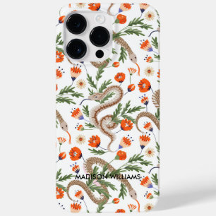 Coque Pour Pour iPhone 14 Pro Max Serpent violet blanc et botanique - Personnalisé