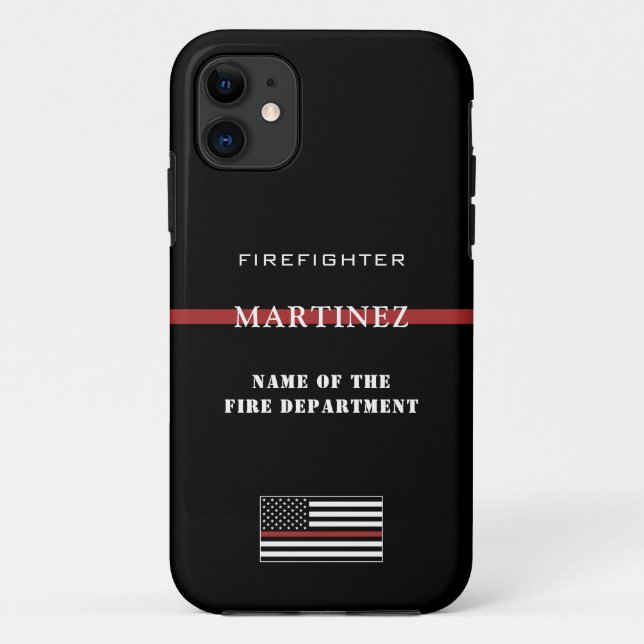 Coques Case-Mate iPhone Service d'incendie de la ligne rouge mince (Dos)