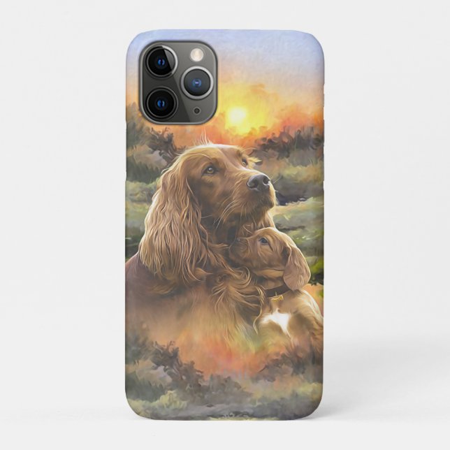 Coques Case-Mate iPhone setter irlandais avec chiot (Dos)