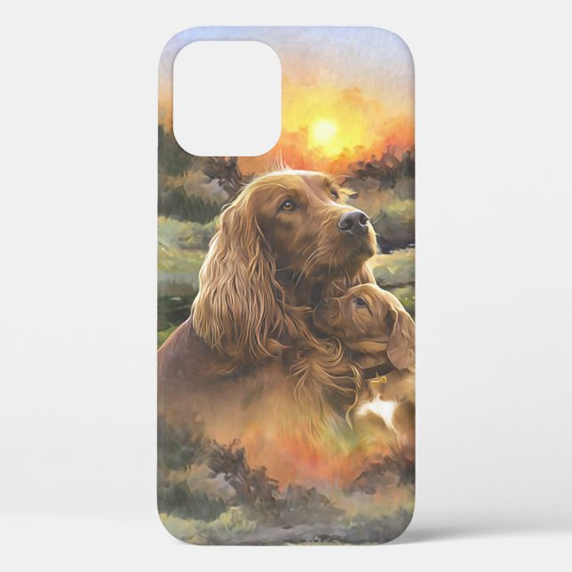 Coques Case-Mate iPhone setter irlandais avec chiot (Verso)