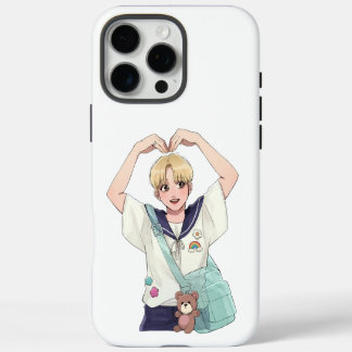 Coques iPhone 16 Pro Max Seungkwan SEVENTEEN Anime Style Heart Pose Fan Art