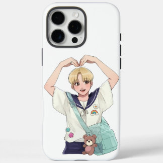 Coques iPhone 16 Pro Max Seungkwan SEVENTEEN Style Anime Pose de cœur Fan A