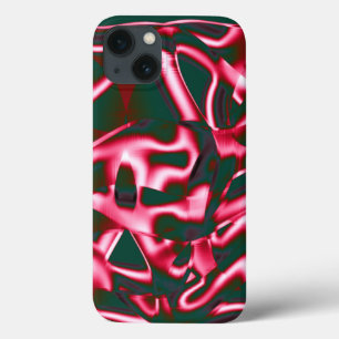 Case-Mate iPhone Case Shades of red pink on abstract tapes up dark cyan
