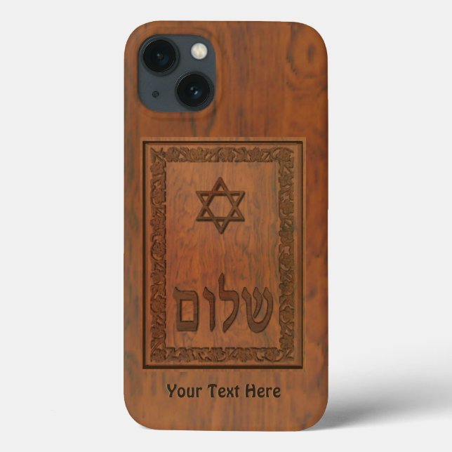 Coques Case-Mate iPhone Shalom en bois sculpté (Verso)
