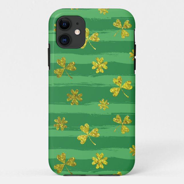 Coques Case-Mate iPhone shamrock d'or st patrick (Dos)