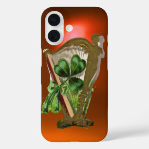 Coques iPhone 16 SHAMROCK VERT HARP orange