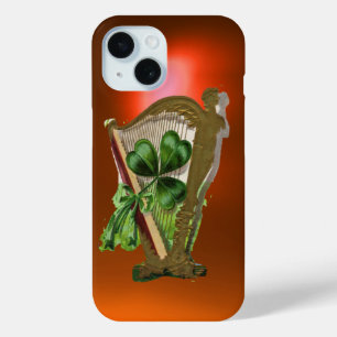 Coque Pour iPhone 15 SHAMROCK VERT HARP orange
