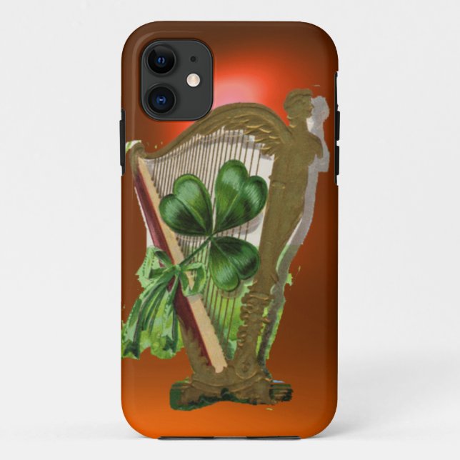 Coques Case-Mate iPhone SHAMROCK VERT HARP orange (Dos)