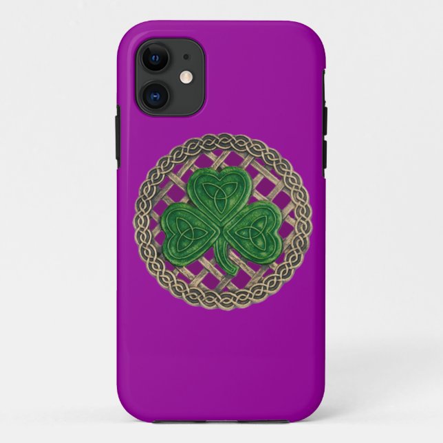 Coques Case-Mate iPhone Shamrock violet et noeuds celtiques iPhone 5G Coqu (Dos)