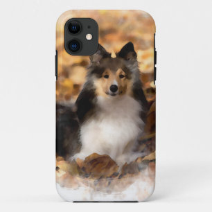 Coque iPhone 11 Sheltie Shetland Sheepdog Art Peinture