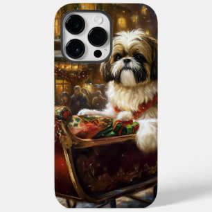 Coque Pour Pour iPhone 14 Pro Max Shih Tzu Saison des Fêtes de Noël