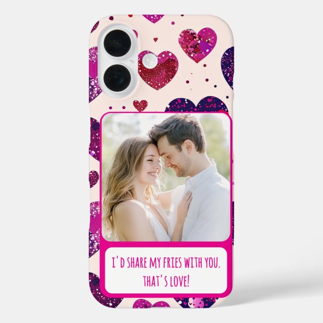 Coques Case-Mate iPhone Shimmer Purple Heart Partager Mes Fries (Verso)
