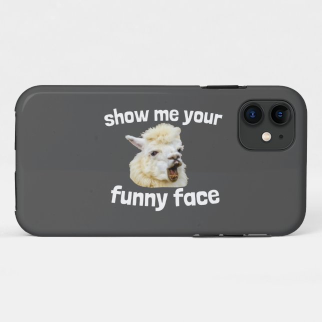 Coques Case-Mate iPhone Show me your funny face riant Alpaka Lama (Dos (Horizontal))