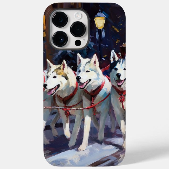 Coques Case-Mate iPhone Siberian Husky Saison de Fêtes de Noël (Verso)