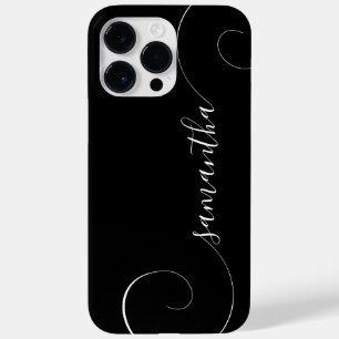 Coque Pour Pour iPhone 14 Pro Max Signature bouclée noir et blanc