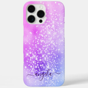 Coques iPhone 16 Pro Max Signature de glam rose pâle brillant