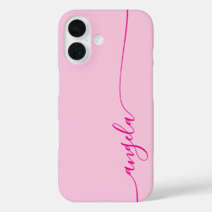 Coques iPhone 16 Signature de verre rose chaud