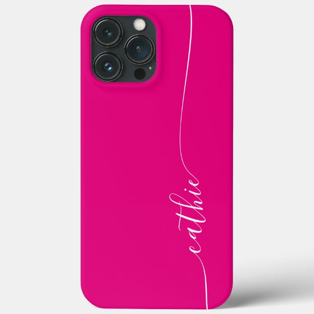 Coques Case-Mate iPhone Signature élegante rose et blanc chaud (Verso)