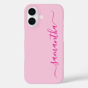Coques iPhone 16 Signature Féminin Rose Chaud