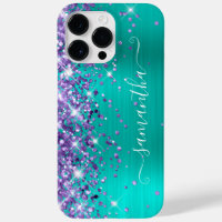 Signature girly glam turquoise pailleté violet