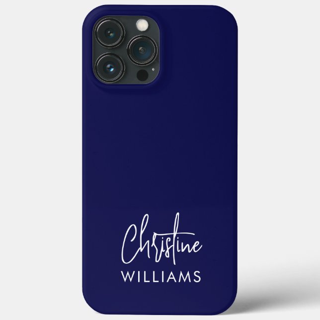 Coques Case-Mate iPhone Signature Monogramme manuscrit bleu (Verso)