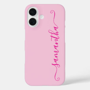 Coques iPhone 16 Signature rose chaud