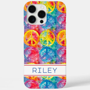 Coques iPhone 16 Pro Max Signe de Paix Hippie Rétro Groovy Personnalisé