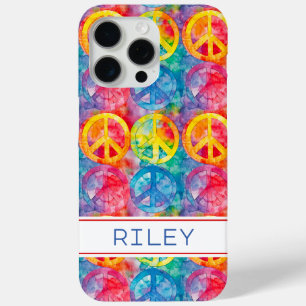 Coque iPhone 15 Pro Max Signe de paix hippie rétro personnalisé
