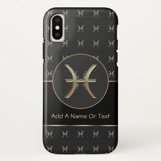 Coques Case-Mate iPhone Signe de zodiaque de Poissons personnalisé (Dos)