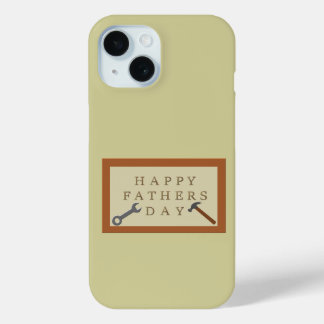 COQUE POUR iPhone 15 SIGNE FÊTE DES PÈRES EN BOIS