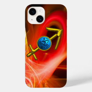 Coques Pour iPhone SIGNE ZODIAC SAGITTARIUS, Flacons Fractales Jaunes
