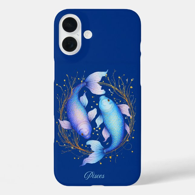 Coques Case-Mate iPhone Signe Zodiaque Pisces, Deux Poissons Koi Gracieux (Verso)