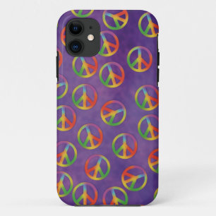 Etui iPhone Case-Mate Signes de paix Tie Dye sur fond violet