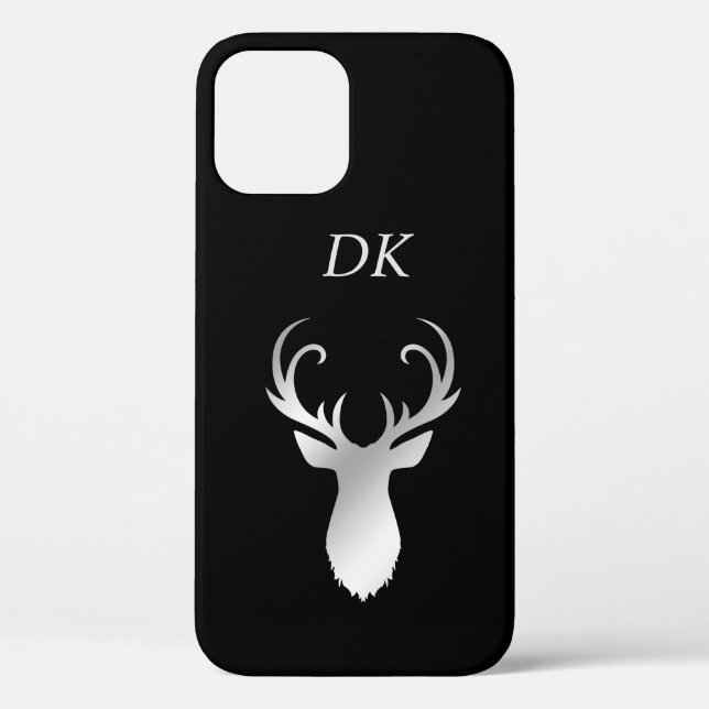 Coques Case-Mate iPhone Silhouette argentée de cerfs communs d'Antler de (Verso)