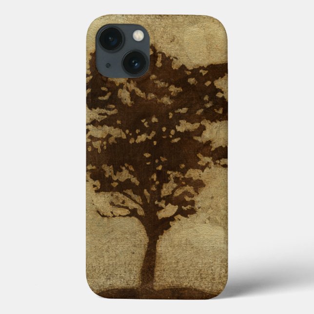 Coques Case-Mate iPhone Silhouette d'arbre sur l'arrière - plan en bronze (Verso)