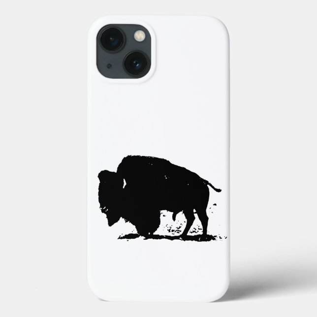 Coques Case-Mate iPhone Silhouette de buffle noir et blanc (Verso)